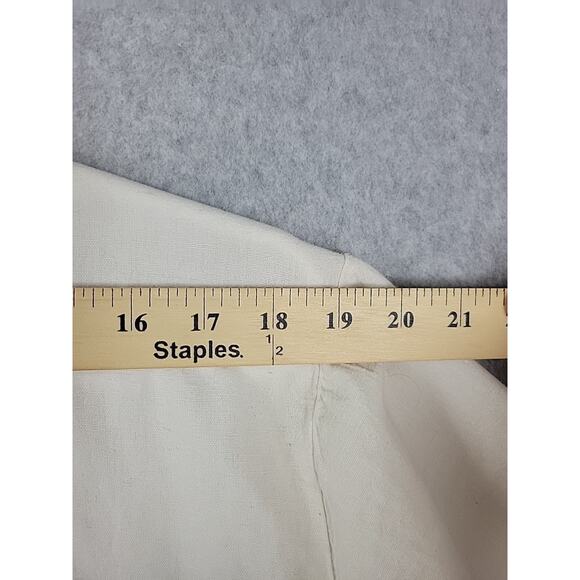 MPH Collection Linen Blend Ivory Embroidered SS Button Up Shirt Women's Plus 3X - Picture 10 of 12